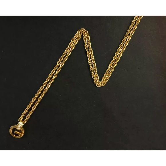 Givenchy gold and crystal G logo necklace - Picture 5 of 8